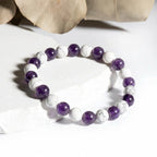 Bracelet "Anti douleurs" en Howlite & Améthyste