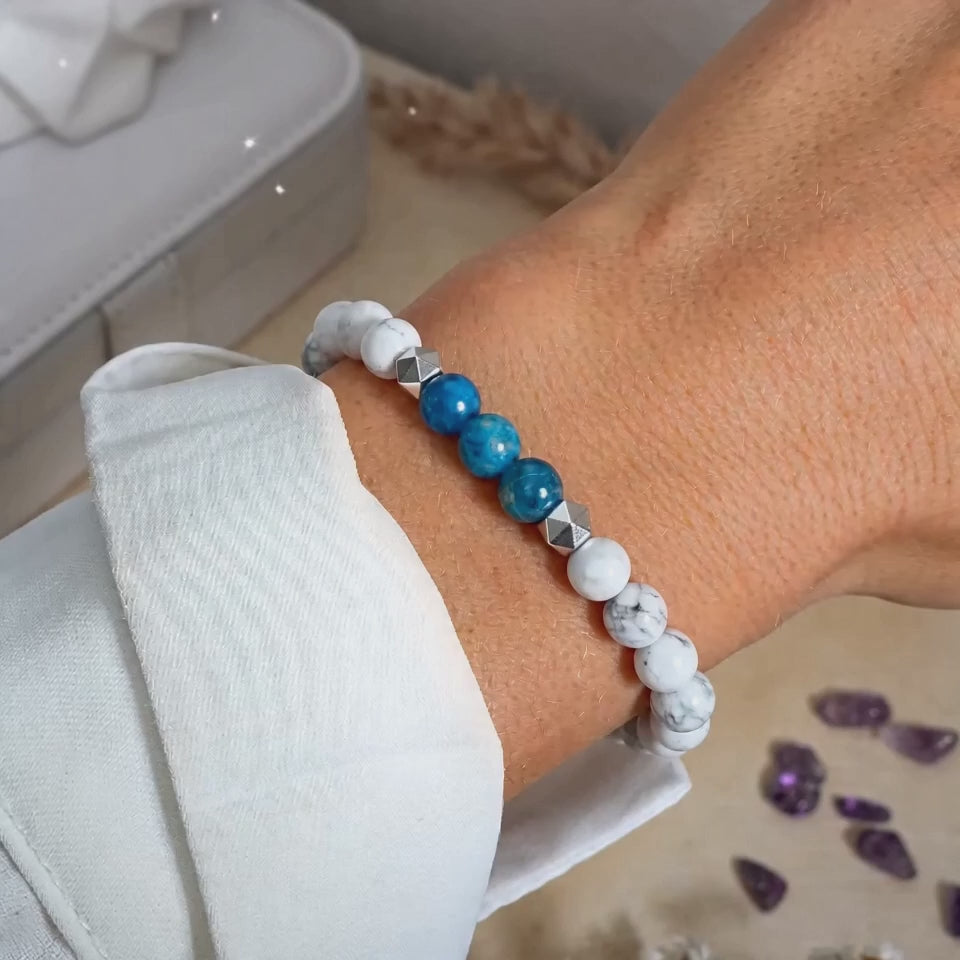 Bracelet "Minceur" En Apatite et Howlite