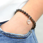 Bracelet "Lucidité" en Quartz Fumé (Coeur en Quartz) - Les Pierres du Bien-Être