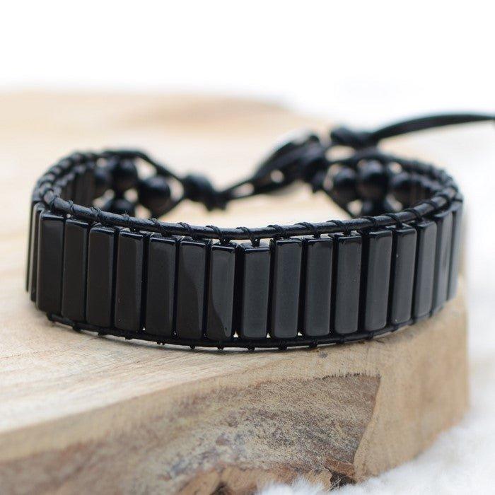 Bracelet Boho "Force" en Onyx - lespierresdubienetre