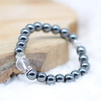 Bracelet Cristal "Dissipation" en Hématite - lespierresdubienetre