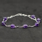 Bracelet en argent 925 "Sagesse" en Améthyste - Pièce Bijouterie - lespierresdubienetre