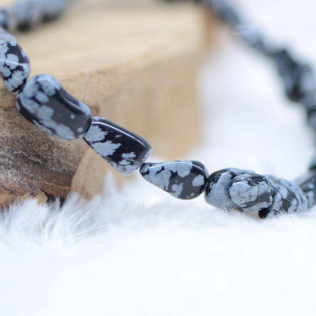 Bracelet roulé "Spontanéité" en Obsidienne Neige - lespierresdubienetre