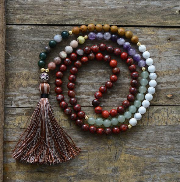 Collier Boho Mala 7 Chakras - lespierresdubienetre