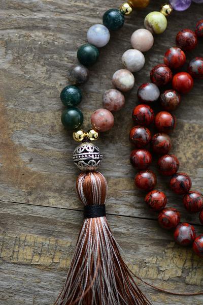 Collier Boho Mala 7 Chakras - lespierresdubienetre